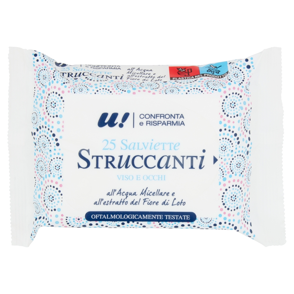 25 Salviette Struccanti Viso e Occhi U! Confronta e Risparmia